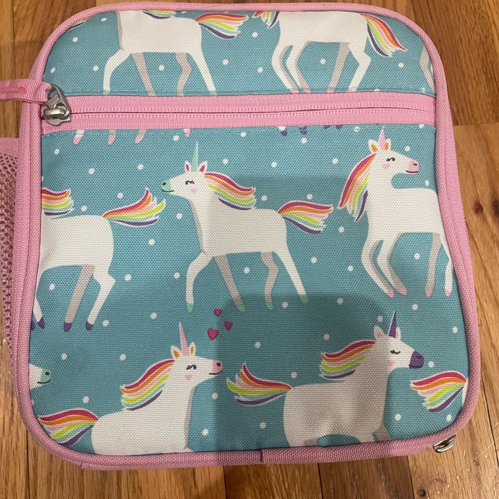 Pottery Barn Kids Mackenzie Aqua Unicorn Parade Lunch Box Classic